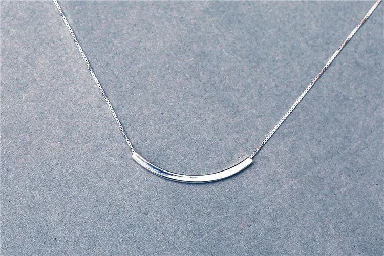 Серебряное Ожерелье S925 пробы литература свежая Мода простое|sterling silver necklace|925 sterling
