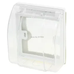 

White Clear Plastic Wall Mount Switch Socket Splash Proof Box Cover