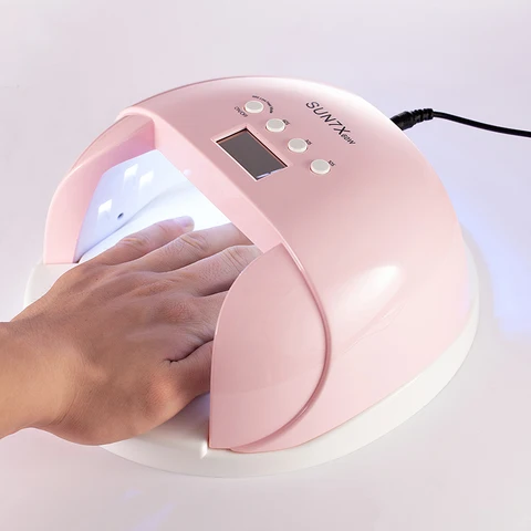 Secador de Cura Máquina de Fototerapia uv do Unha v com 4 Lâmpada Led Polonês Gel Branco Luz 100-240 Timers Display Lcd Ferramentas Sun7x 60 w uv
