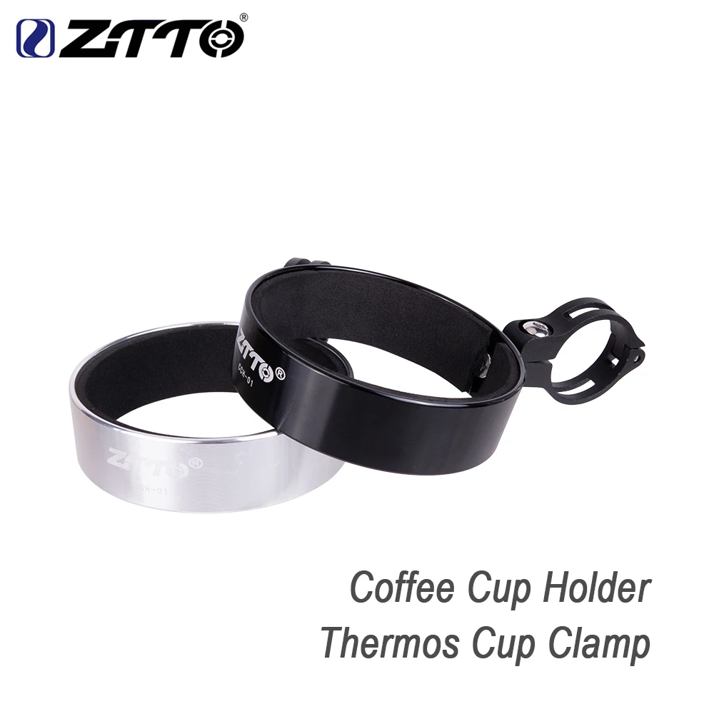 ZTTO Aluminum Bicycle Coffee Thermos Cup Holder Black Silver Bike