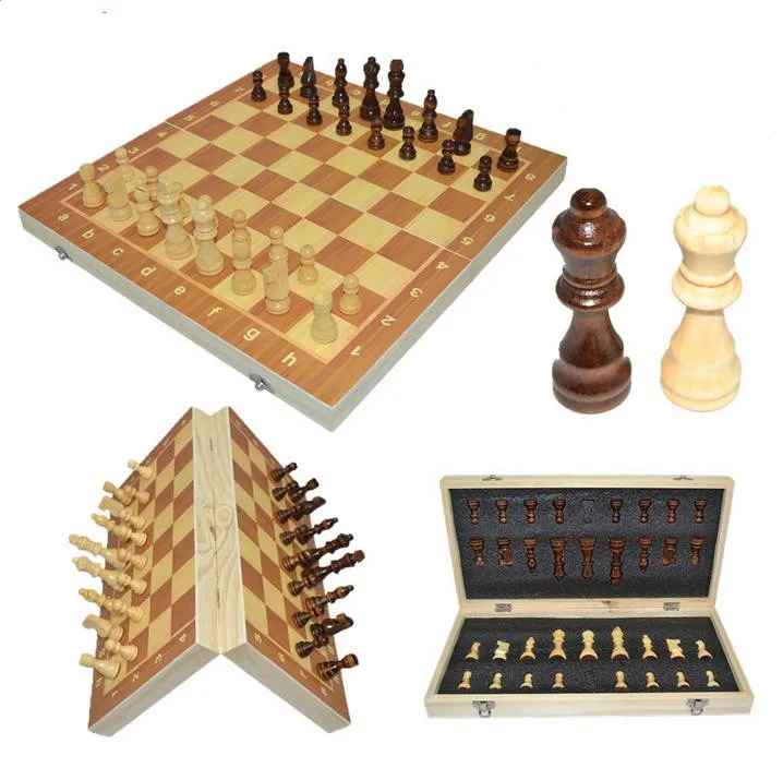 Высокое качество 39 см X 39 см классический деревянный Шахматный набор настольная игра Складная магнитная складная доска упаковка деревянные шахматы