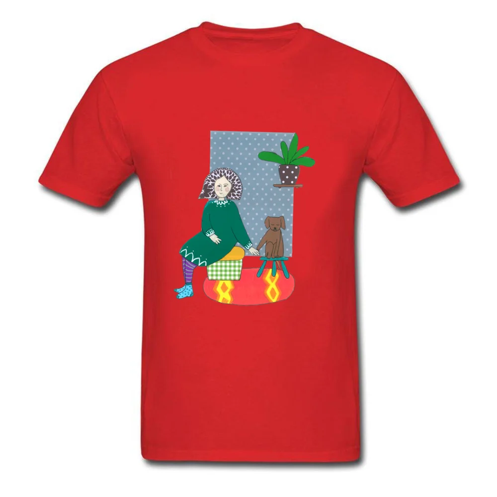 Fashionable Girl and her teddy bear Mens Tshirts Fitted Labor Day Round Neck 100% Cotton Fabric T Shirt Clothing Shirt Girl and her teddy bear red