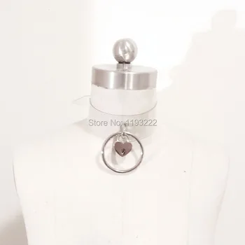 

Sexy Big Round Choker, Handmade Harajuku Safe Heart Lock Key Collar Necklace,Clear Vinyl Punk Necklace