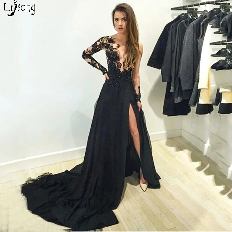 

Special Design High Leg Split See Through Long Women Prom Dress Beauty Lady Formal Maxi Gowns Vestidos Sexy Hot Girl Homecoming