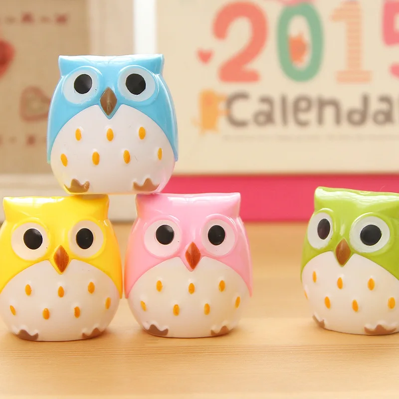 

1PC Kawaii Owl Pencil Sharpener Cutter Knife Promotional Gift Stationery Student Double Control Cartoon Pencil Sharpener