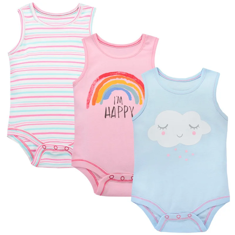 Комплект из 3 предметов, хлопок, жилет летняя одежда для мальчиков и девочек детское платье без рукавов для новорожденных одежда спортивный костюм хлопковый жилет для малышей с разнообразие необязательных