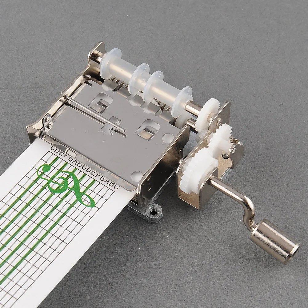 

Tape Hand Crank Music Mechanical Musical Box Set with Hole Puncher 20 Note Paper Strips Make Your Own Song Creative Gift