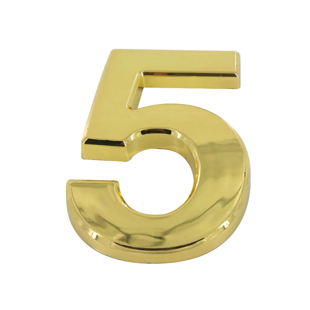 

Number 5# Golden Color Digital House Number ABS Plastic 100mm Height Gate Door Number Door Plate