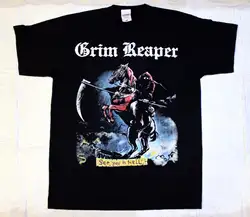 GRIM REAPER SEE YOU IN HELL 1983 тяжелый металл группа NWBHM черная футболка для мужчин 2019 Лето круглый средства ухода за кожей Шеи для мужчин футболка