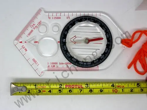 

Outdoor camping compass with arrow ruler