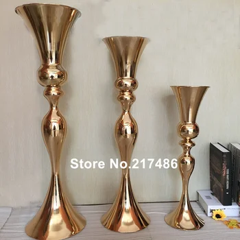

High Wedding Centerpiece Party Decoration Luxury iron chorme Flower Stand Gold Color