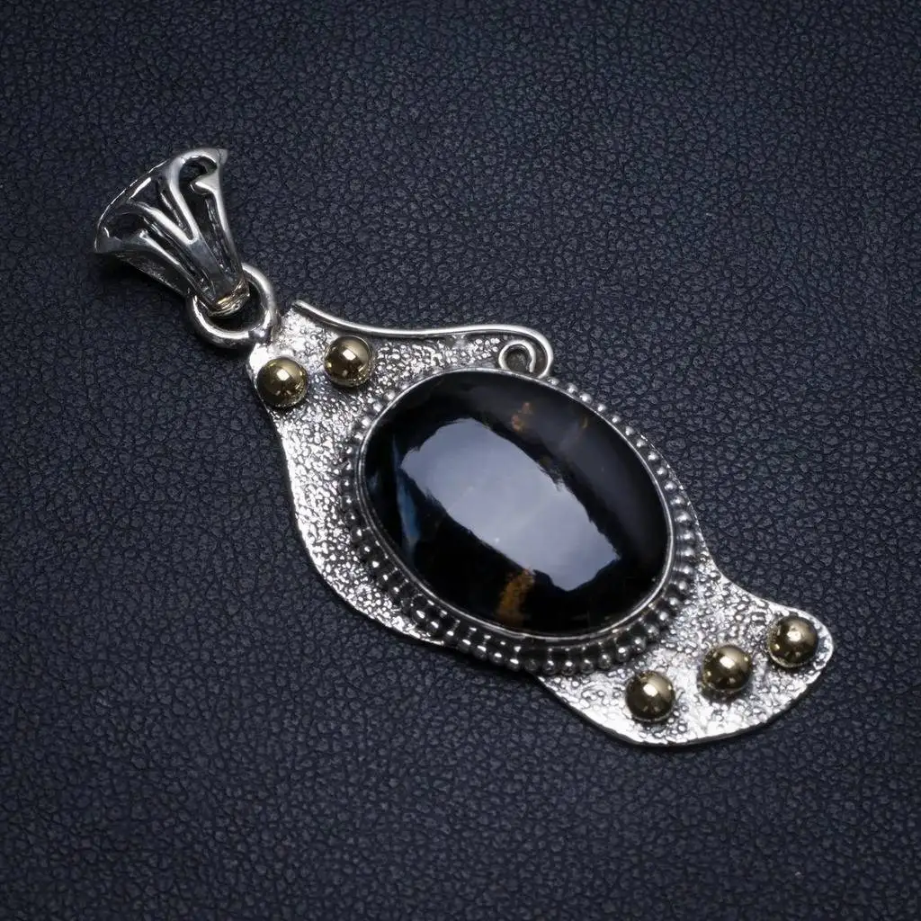 

Natural Two Tones Pietersite Handmade Unique 925 Sterling Silver Pendant 2" T0118