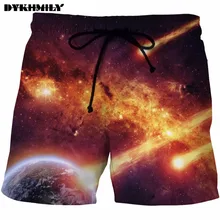 Dykhmily Лидер продаж Для Мужчин's Повседневное Пляжные шорты 3D принт звезды метеор розовый Летняя мода Для мужчин Пляжные шорты быстросохнущая красивые звезды