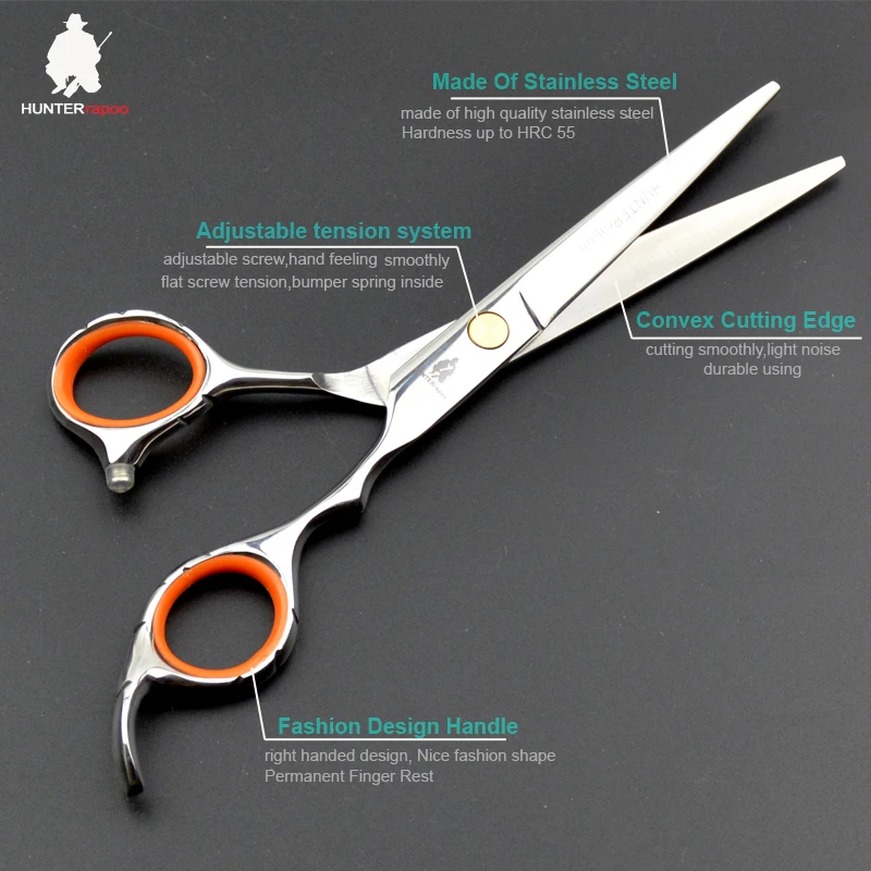 Скидка 30% HT9125 5,5 дюйма Нержавеющая сталь ножницы для волос правой рукой ножницы парикмахера для парикмахерских триммер