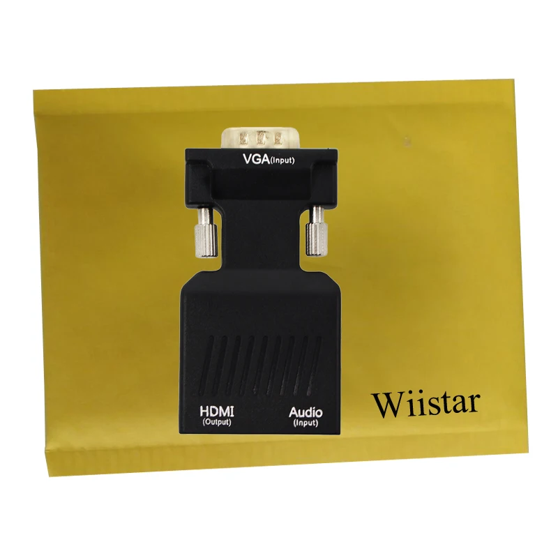 Male VGA to Female HDMI Video Converter Adapter Up to Full HD 1080P with 3.5mm L / R Audio Input for PC TV Projector