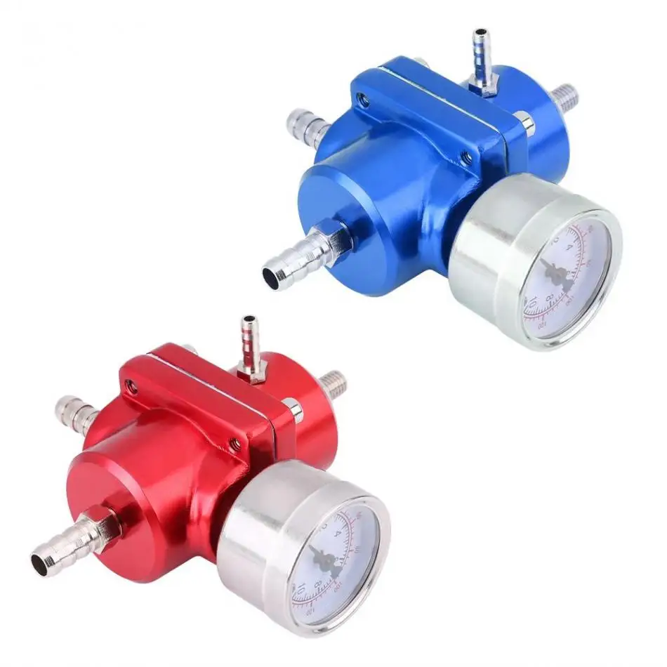 evil energy Universal Aluminum Fuel Pressure Regulator Gauge & Hose Kit