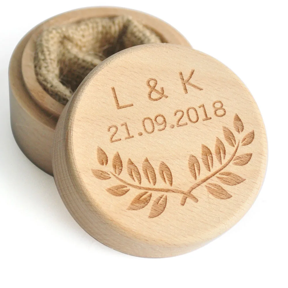 Персонализированные коробки Keepsake церемония кольцо коробка коричневый цвет