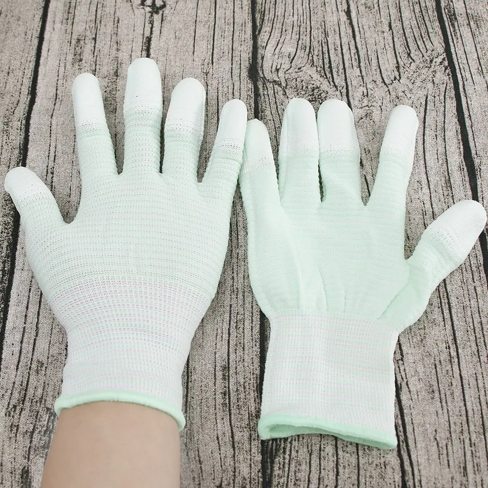 

1 Pair PU Finger Gloves Anti-static Gloves Nylon Quilting Gloves For Motion Machine Quilting Sewing Wamer Gloves Dropship Hot