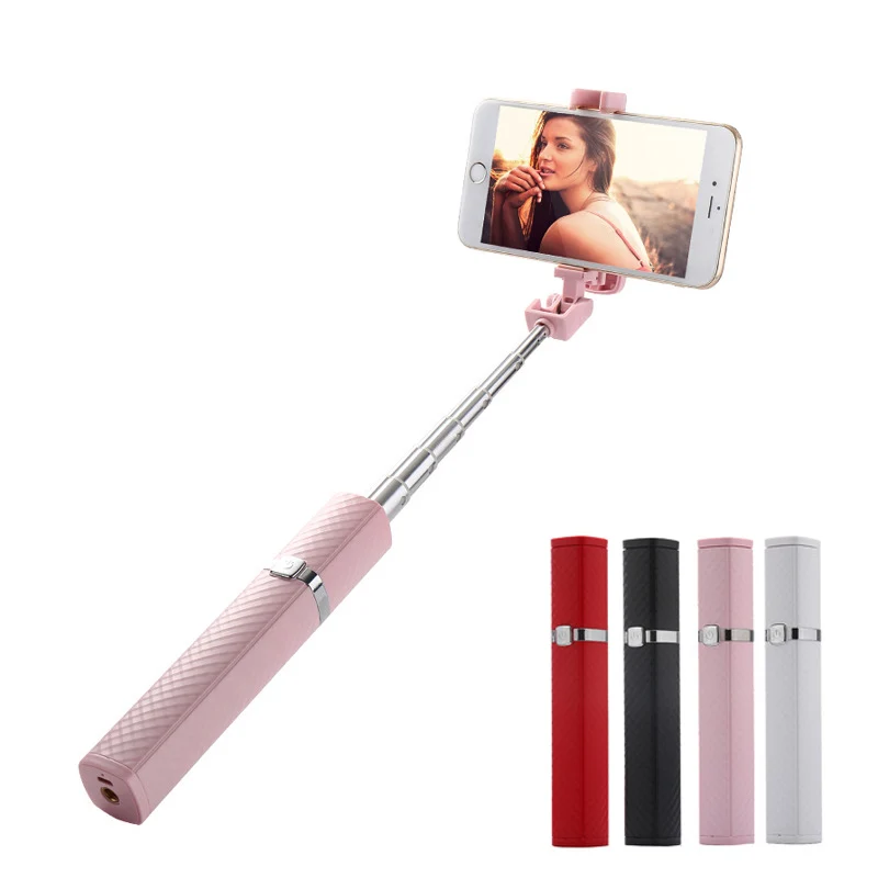 New Portable Lipstick Selfie Stick Cute Extendable Wired Monopod For 7 7 Plus 5s Samsung S7
