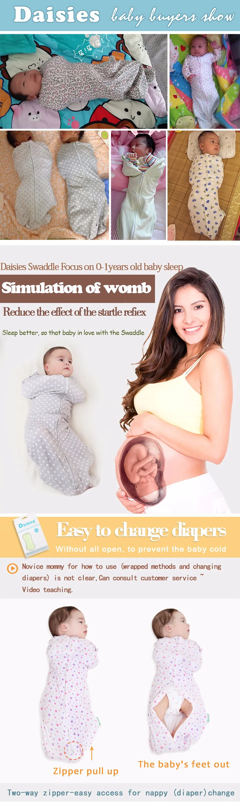 swaddleme diaper change