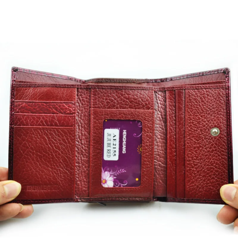 Goedkoop Hh Vrouwen Luxe Merk Mode Echt Lederen Korte Portemonnee Vrouwelijke Alligator Hasp Dame Portemonnee Portemonnees Kleine Portefeuilles Portemonnees