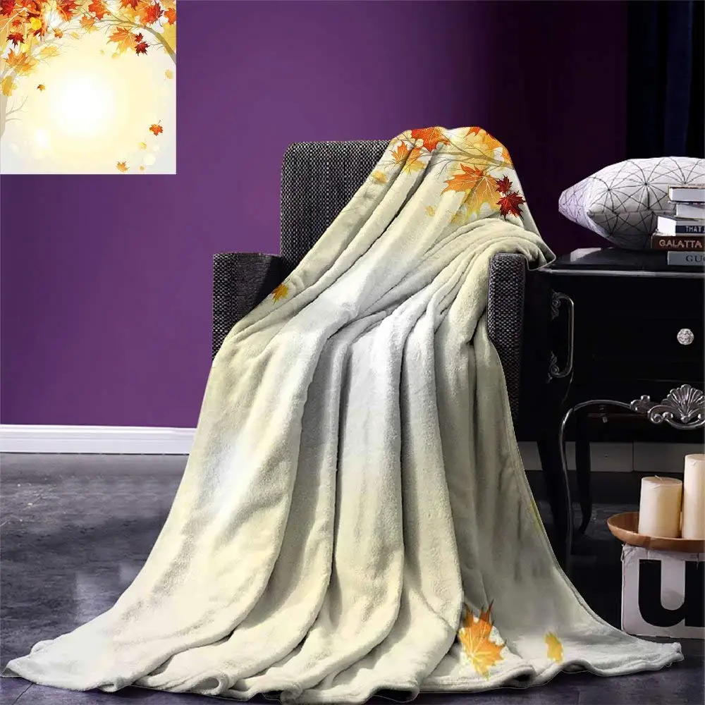 Fall Throw Blanket Soft Image of Faded Shedding Fall Leaves from Tree