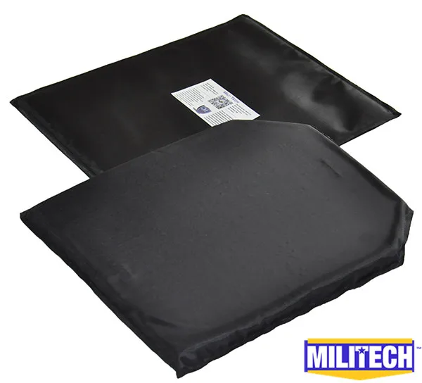 

MILITECH Bulletproof Aramid Ballistic Panel + Lvl2 Stab Resistant Body Armor Soft NIJ Level 3A NIJ 0115.00 11 x 14 T&SC Cut Pair