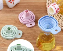 2pcs/lot Mini Silicone Gel Foldable Funnel Collapsible Style Telescopic Hopper Kitchen Cooking Tools LF 130 2pcs/lot Mini Silicone Gel Foldable Funnel Collapsible Style Telescopic Hopper Kitchen Cooking Tools LF 130