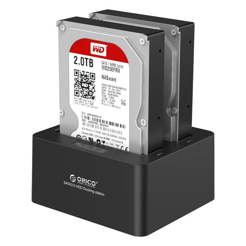  Orico 6629S3 Dual-bay Docking Station 25 35 USB3.0 disco duro externo para SATA3.0 HDD Clone de pro