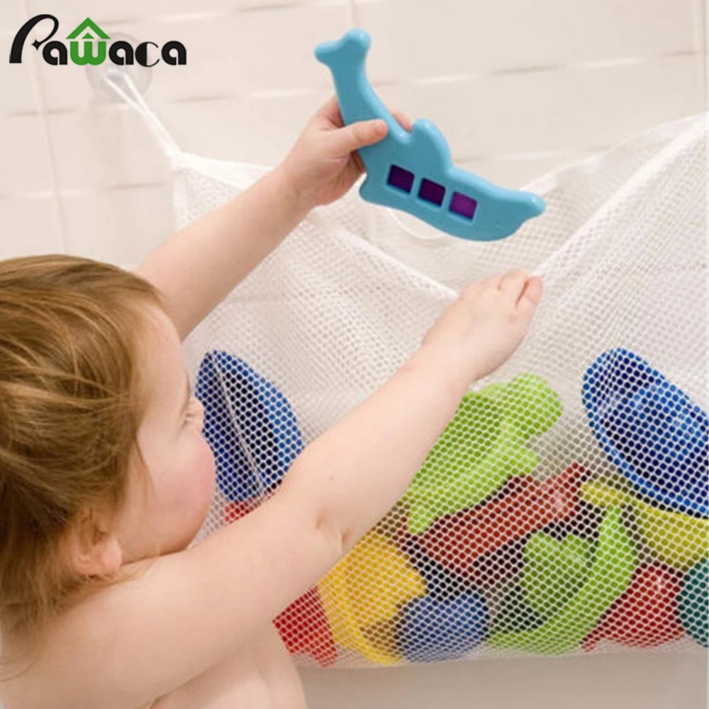 Bathroom Mesh Bag Bath Toy Storage Bag Net Suction Cup Baskets Kids