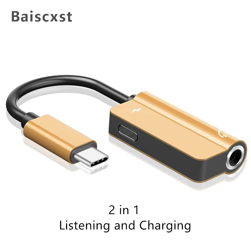 

Baiscxst USB C To Jack 3.5 Type C Cable Adapter For Letv Le 2/Max 2/Pro 3/S3 USB Type C 3.5mm AUX Earphone Converter