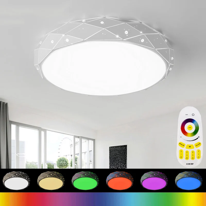 

85-265V LED Ceiling Lights RGB Lamp Plafonnier Led Moderne 2.4G RF Remote Lamparas De Techo Luminaria For Bedroom Living Room