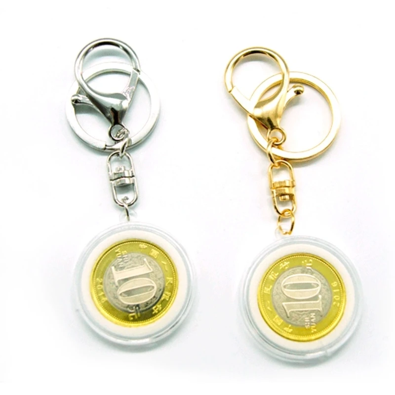 

Acrylic Coin Holder Capsule With Pad Ring For 30mm 27mm Keyring Alloy Keychain W20