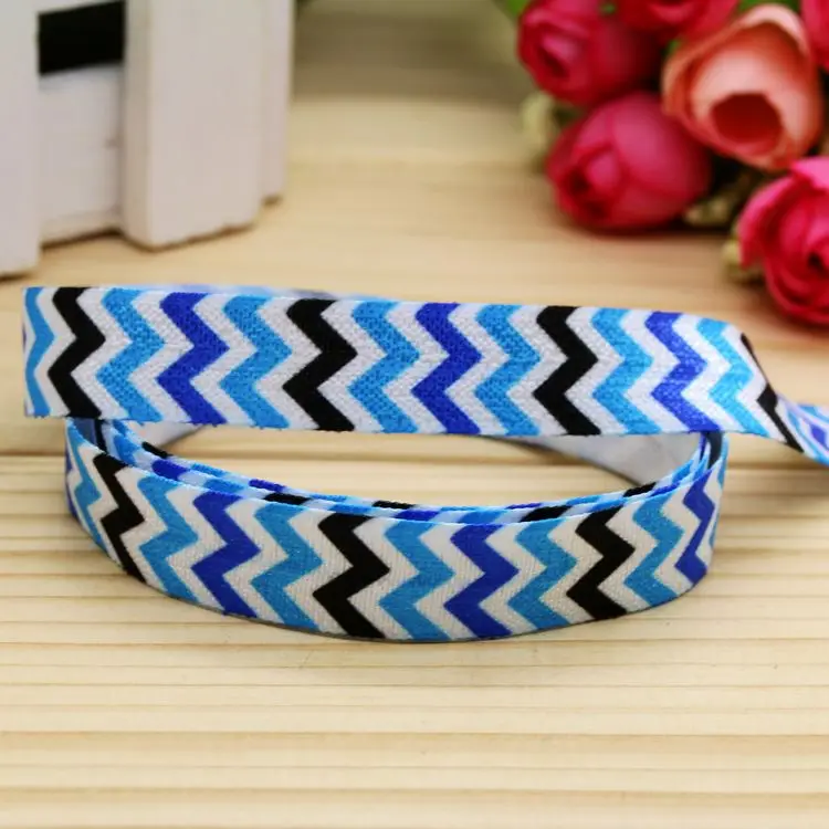 

5/8'' Free shipping Fold Elastic chevron printed headband headwear hairband diy decoration wholesale OEM H5154