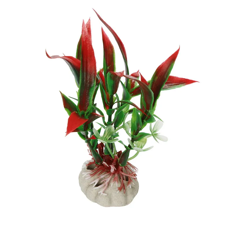 Fancy Aquarium Decorations Ornaments Aquarium Plants Plastic Artificial Grass Fish Aquarium Accessories akvaryum dekor 40DC21 (1)