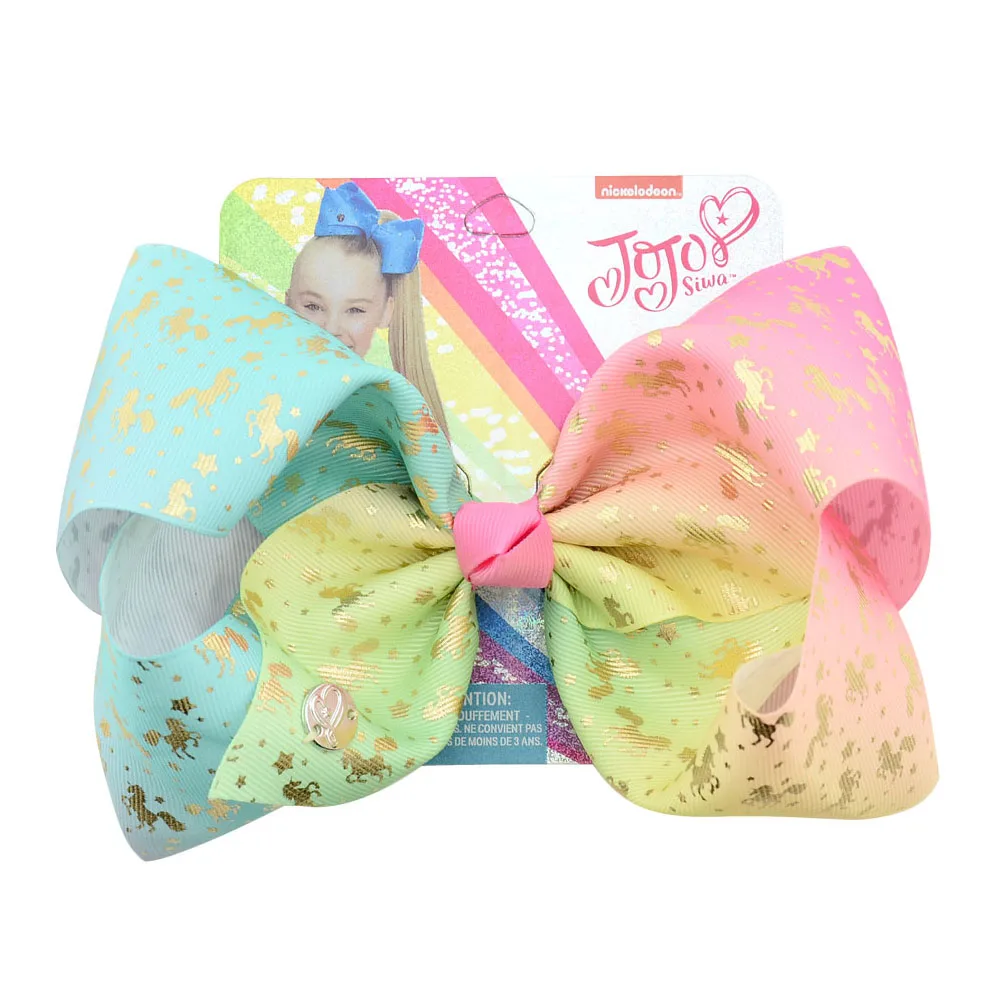 

1pcs 8Inch "jojo Large Boutique Color printing Hair Bow With Alligator Clip For Kids Girls Hairgrips Hair Accessory 884-j