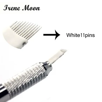 50PCS 3d Semi Permanent Eyebrow Embroidery Tattoo Needle 11 Pin Microblades Tool Perfessional Disposable Needle For Line eyebrow