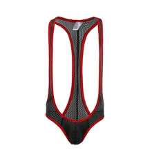 Новые Сексуальные мужские комбинезоны леопардовые сексуальные пижамы Сетчатое дышащее боди Lungewear мужской комбинезон борец формирователь гей комбинезон