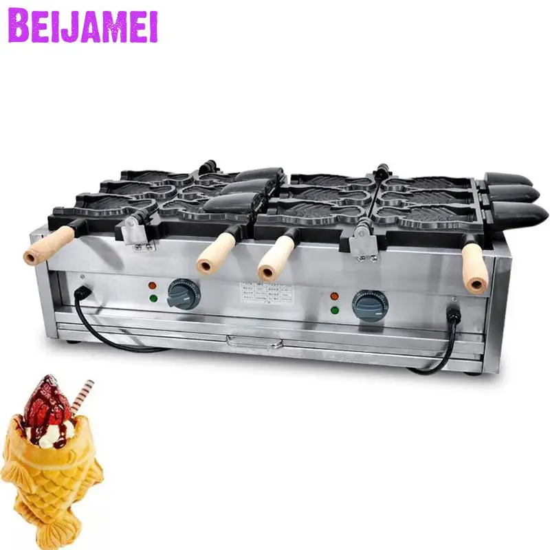 

BEIJAMEI Commercial Ice Cream Taiyaki Machine/Taiyaki Waffle Maker/Big Fish Shaped Cake Mould Machine Price