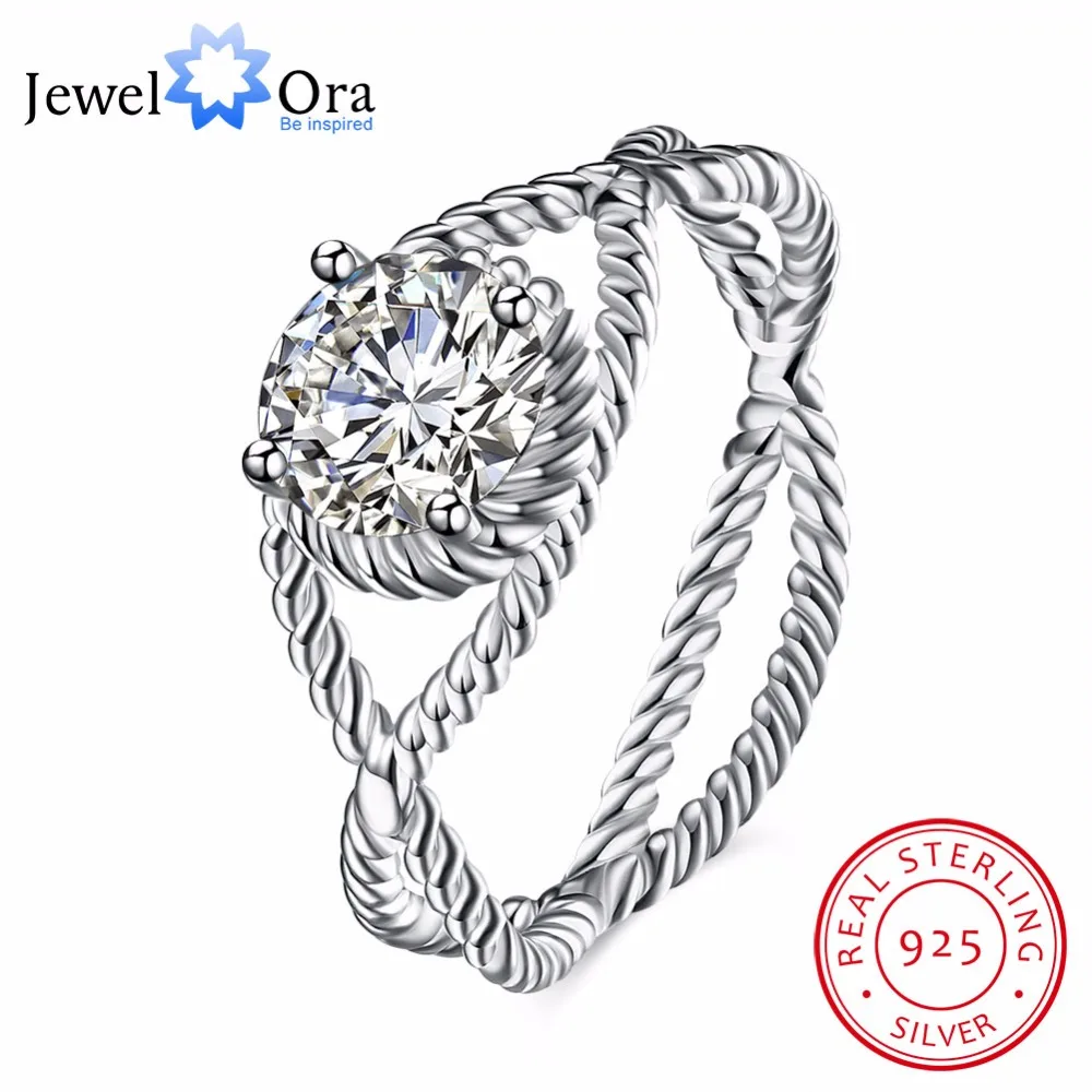 

Solid 925 Sterling Silver Ring Design 9mm Stone Cubic Zirconia Jewelry Women Rings For Party (JewelOra RI102585)