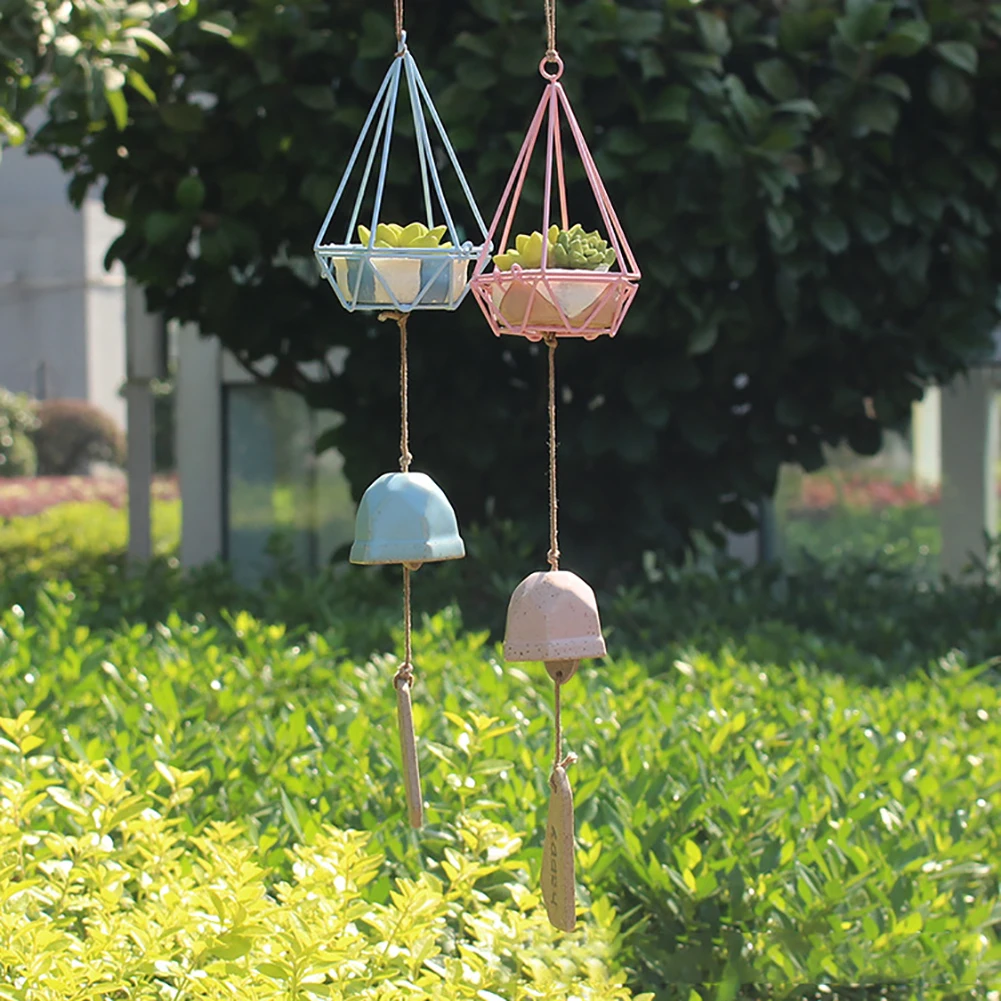 1 шт. психоделический лес Wind Chime гладить мелкую клетку с сочными растительный орнамент смолы Керамика Wind Chime обстановка статья