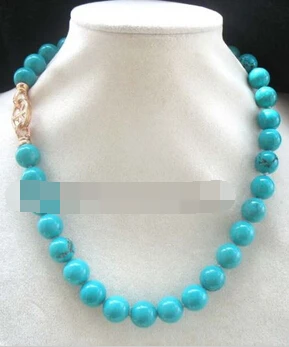 

N3726 turquoise 12mm green AA necklace 18" nature N Discount