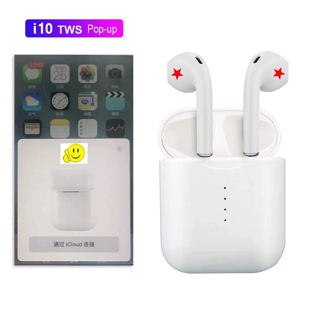 

New i10 TWS Double Mini Wireless Bluetooth Earphone Earbuds With Charging Box Mic For iOS Android phone