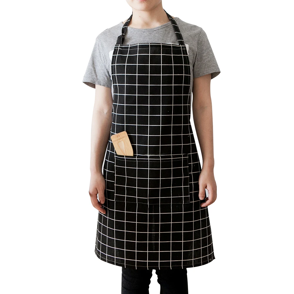

Casual Adjustable Plaid Cotton Household Kitchen Cooking Cleaning Adult Apron