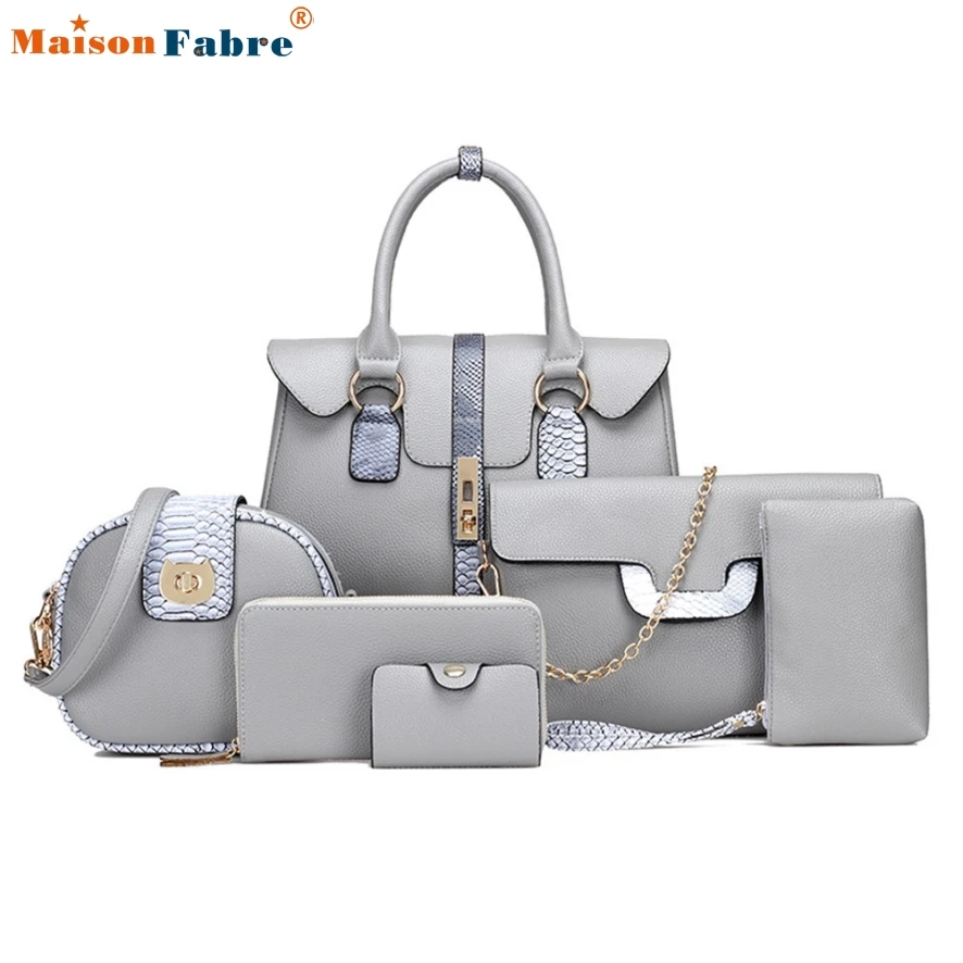 New Fashion font b Sets b font Tote Package Embossing Leather Womens Messenger Shoulder Pack Composite