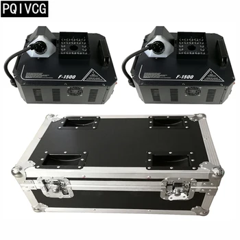 

2pcs/1500W Led Fog Machine +flight case 24x3w rgb led smoke machine remote dmx512 Professional stage effects equipment