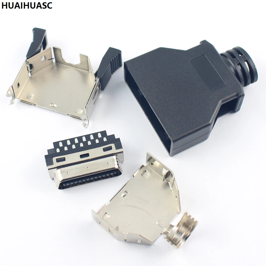 1 шт. SCSI 26 Pin MDR мужской CN разъем под пайку оболочки комплект щит для кабеля в