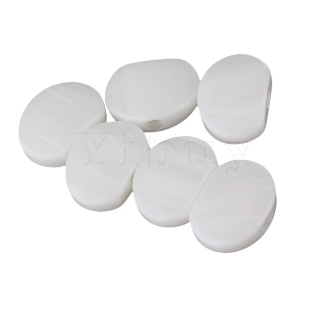 

Yibuy 6pcs Guitar Tuning Machine Head Pearloid Oval Acrylic Buttons For Ukulele White