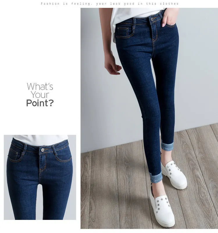 2019 сезон: весна–лето плюс Размеры Повседневное Для женщин джинсы облегающие скини из эластичной ткани на хлопковой основе Высокая Талия