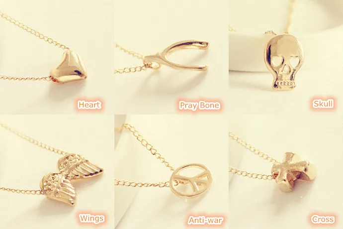 Fashion Gold Necklace Lady Girls Heart 